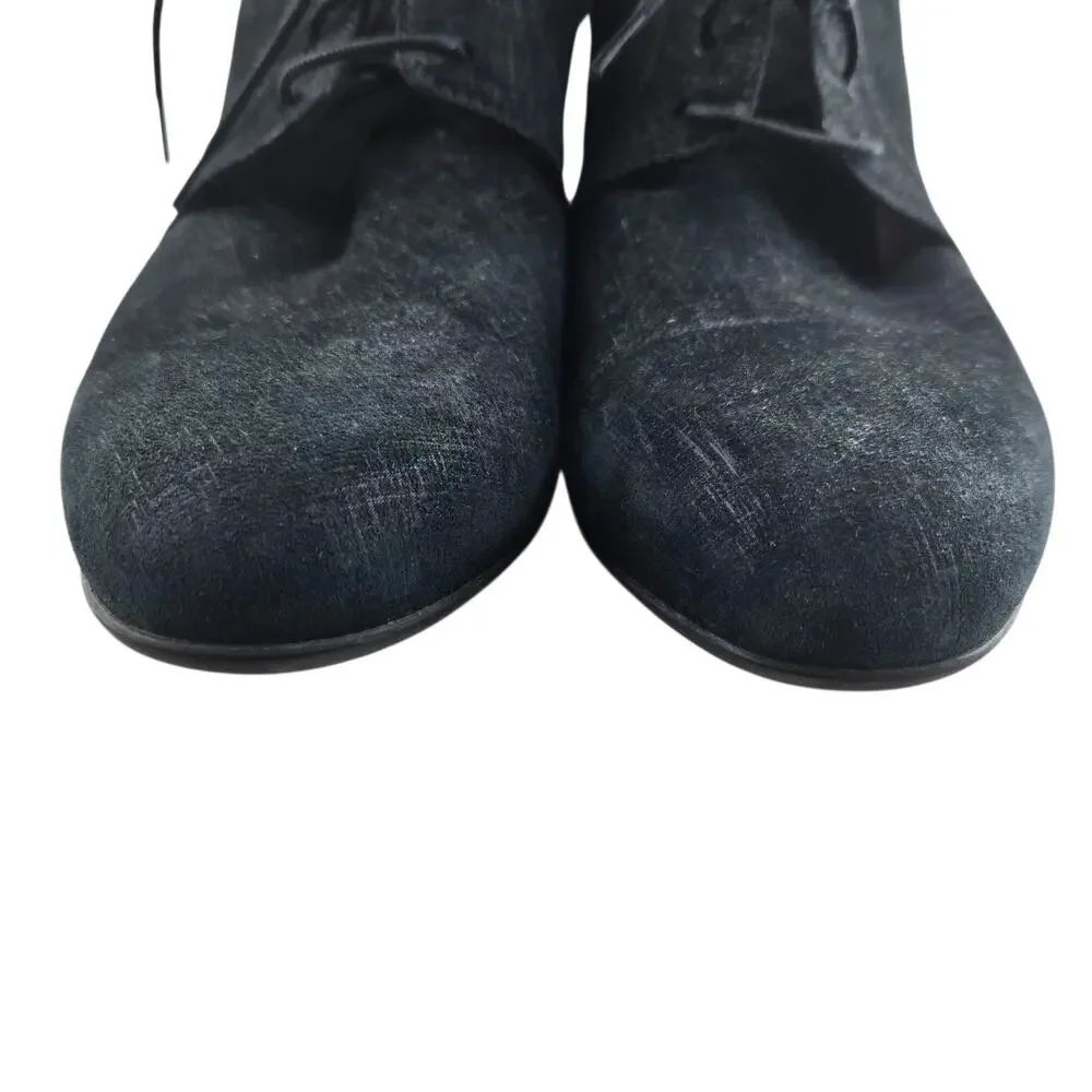 AGL Attilio Giusti Leombruni Heels Black Suede Lace Up Preppy Womens 11 41 Italy